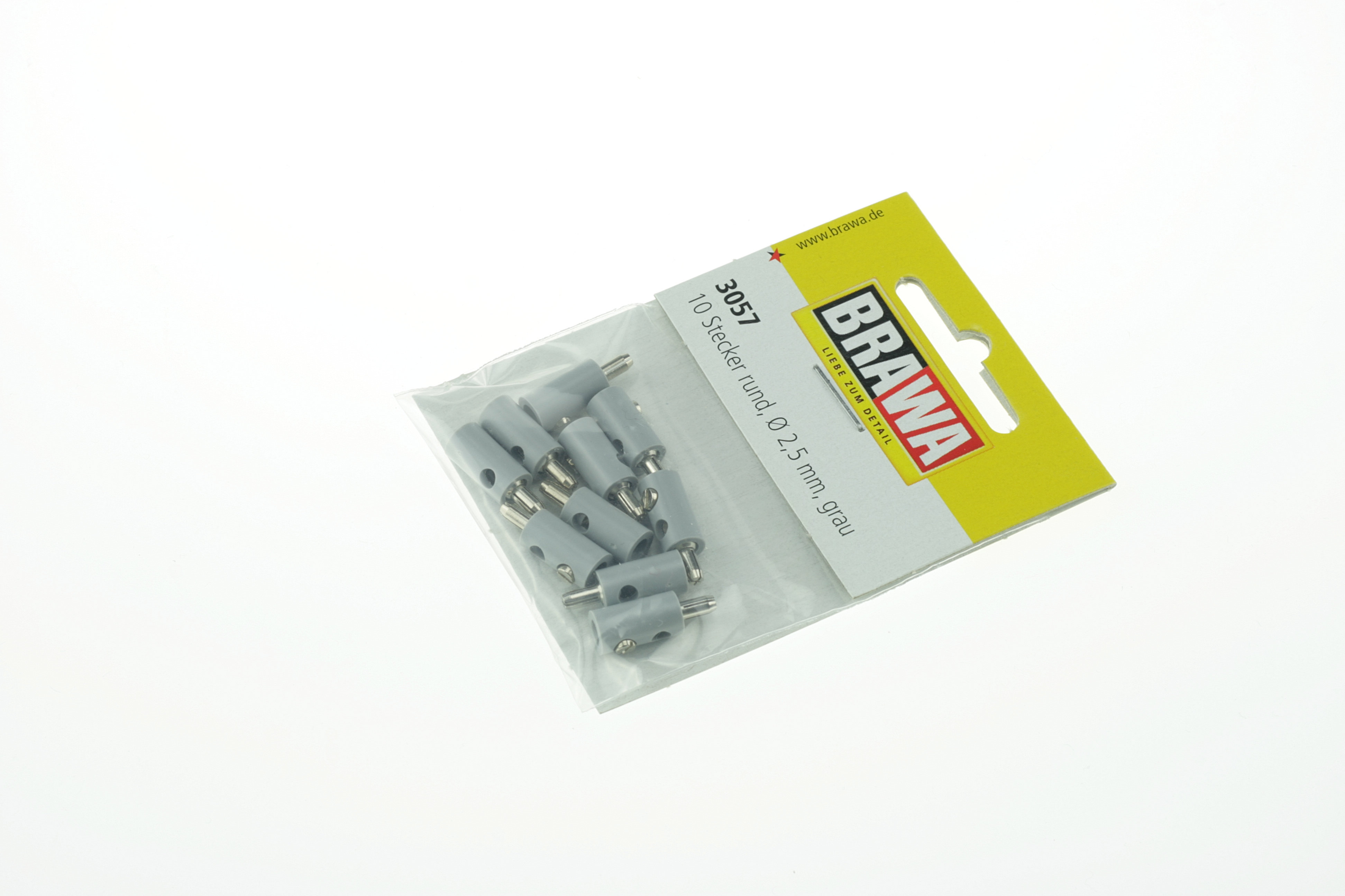 BRAWA 3057 Querlochstecker rund, 2,5 mm grau