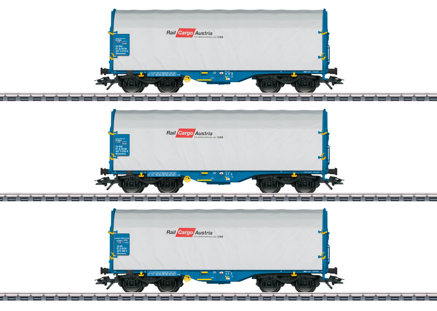 Märklin 47225 H0 Schiebeplanenwagen Set Shimmns der RCW