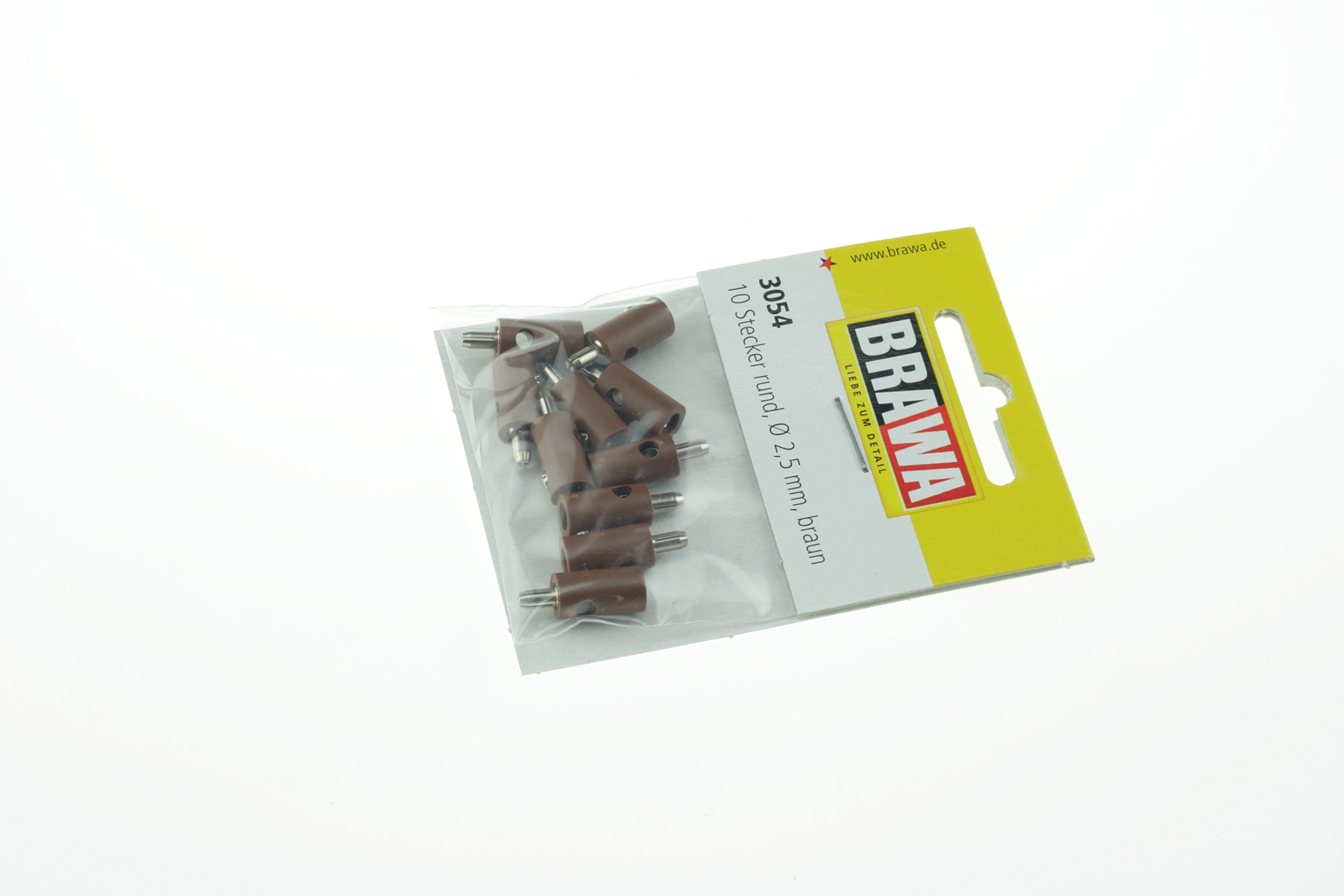 BRAWA 3054 Querlochstecker rund, 2,5 mm braun