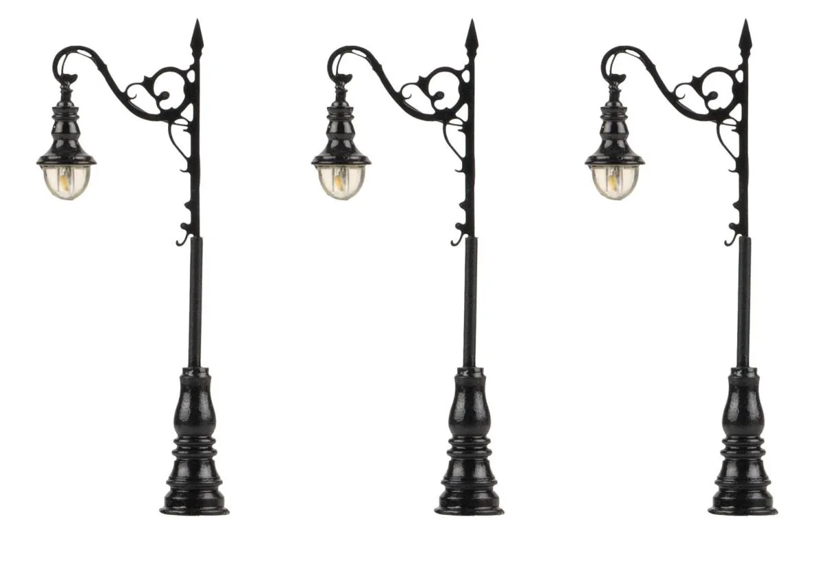 Faller 272131 LED-Laterne, Bogenleuchte, warmweiß, 3 Stück 