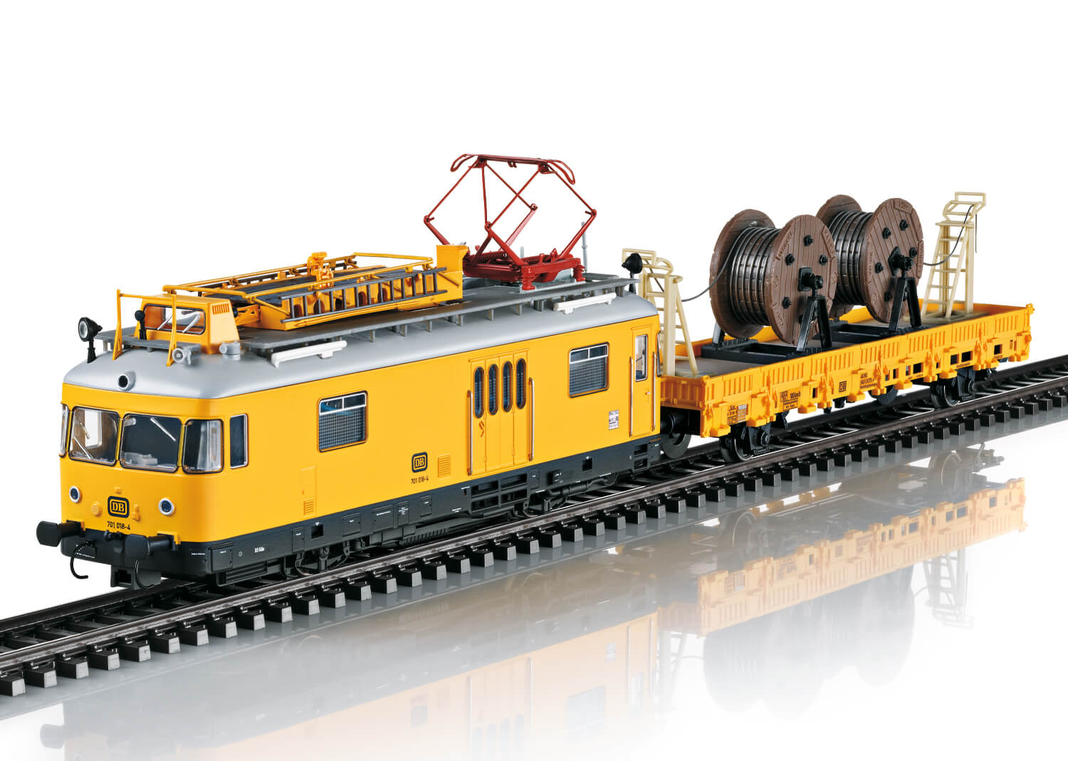 TRIX 22973 H0 Turmtriebwagen Baureihe 701 mit Oberleitungsbauwagen, DB