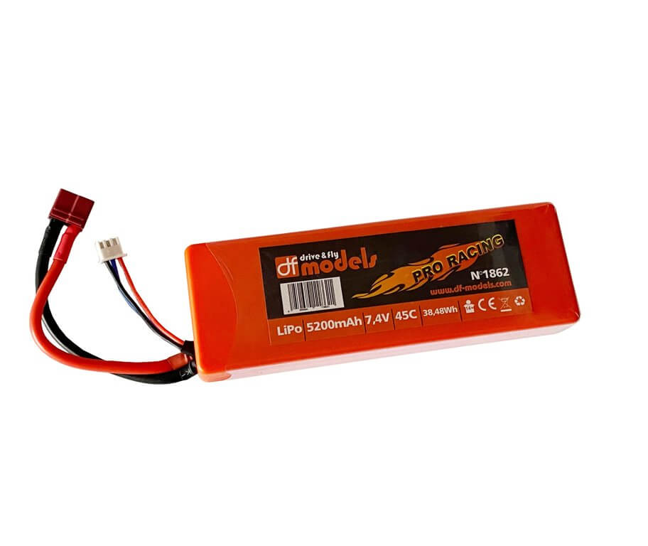 drive & fly Models 1862 Lipo Akku 7,4 Volt 5200mAh 45C eckig