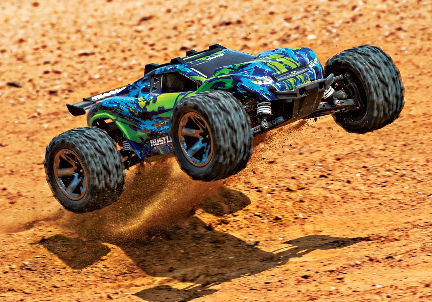 TRAXXAS® 67076-4GRN Rustler 4x4 VXL grün/blau RTR
