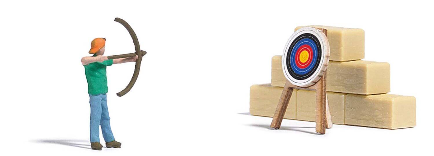 BUSCH 7865 H0 Bogenschütze mit Zielscheibe