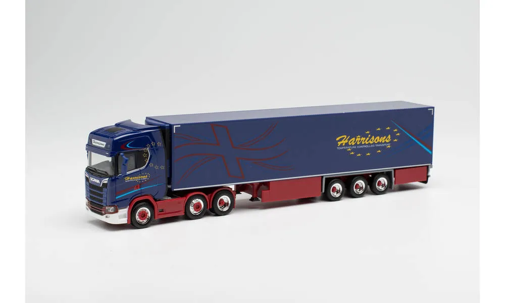 Herpa 312738 Scania CS 20 HD Kühlkoffer-Sattelzug Harrisos