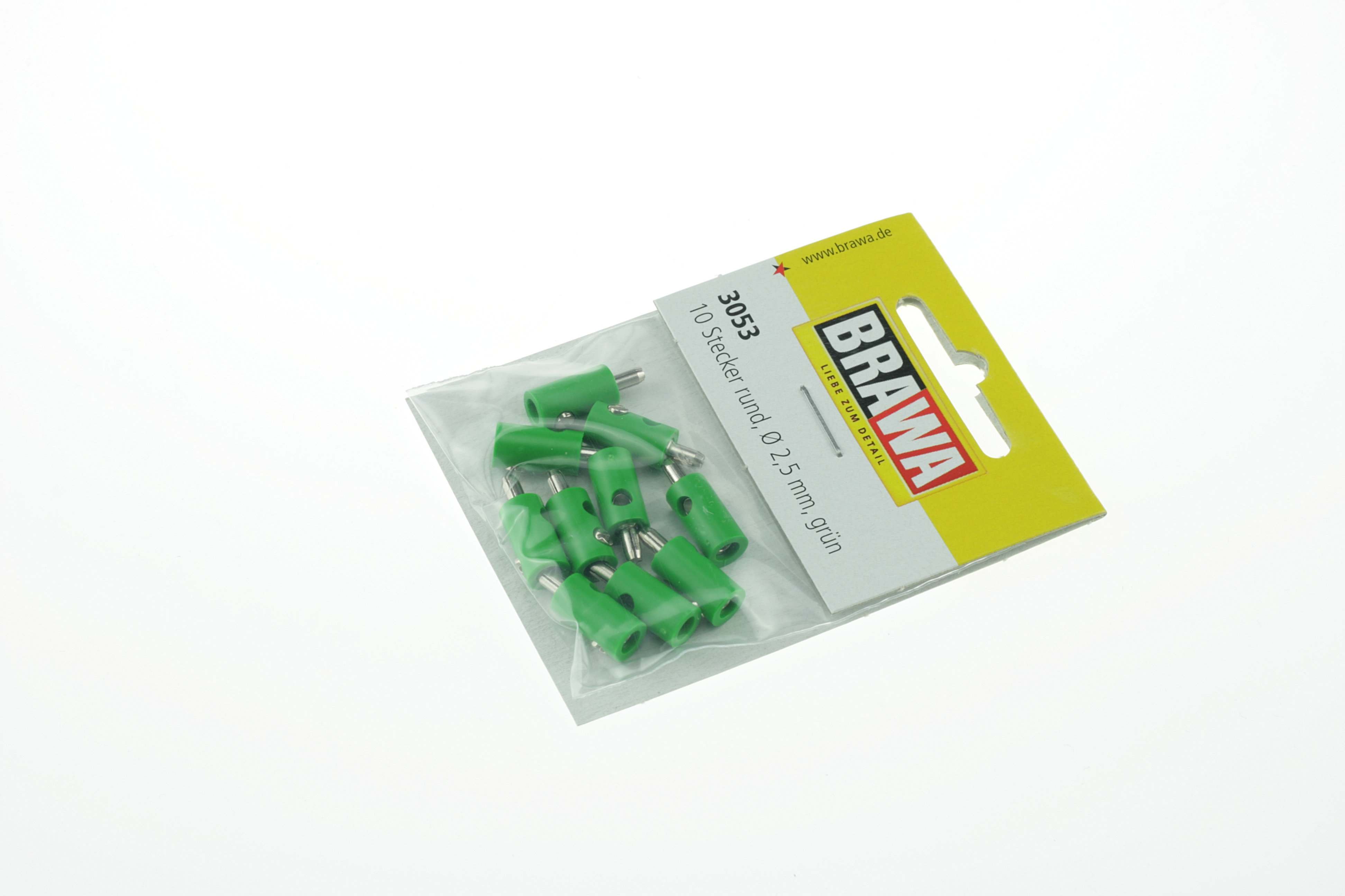 BRAWA 3053 Querlochstecker rund, 2,5 mm grün