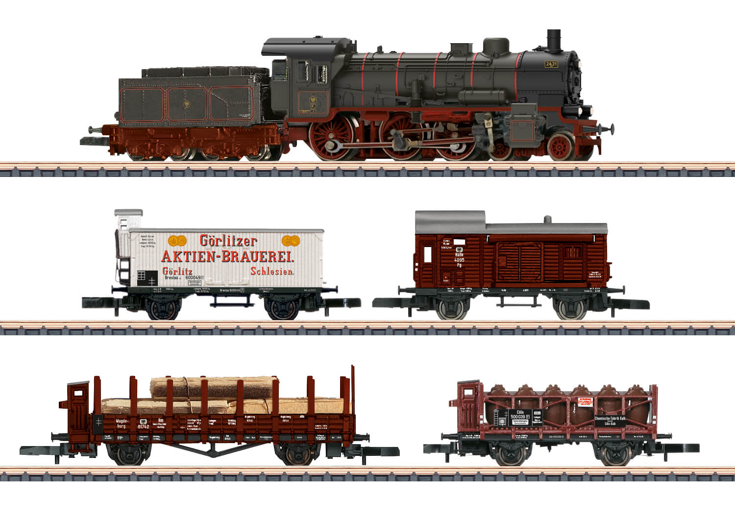 Märklin Z 82663 Zugpackung Länderbahn Güterzug K.P.E.V.