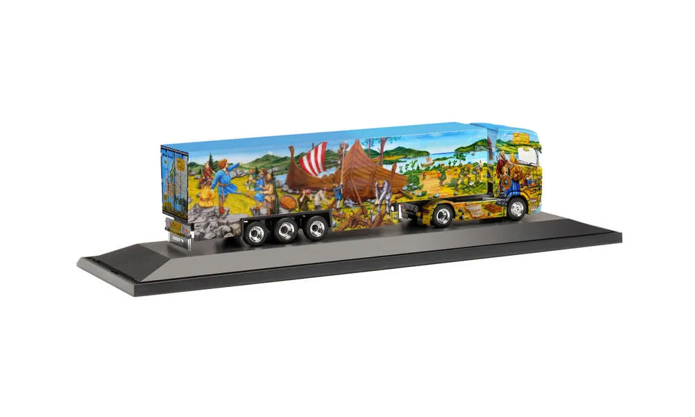 Herpa 122160 Scania CS 20 HD Kühlkoffer-Sattelzug Herpa Weltgeschichte Nr. 7.1: Die Wikinger