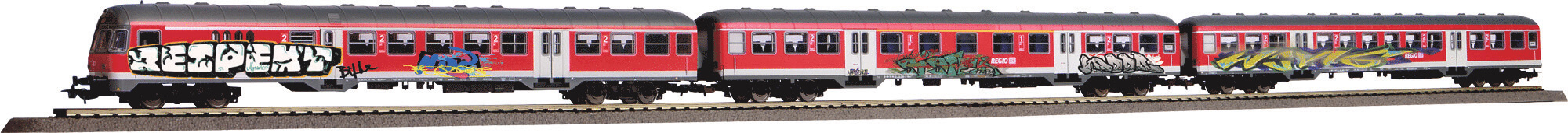 Piko 73034 H0 3er Set  n-Wagen mit Graffiti der DB AG