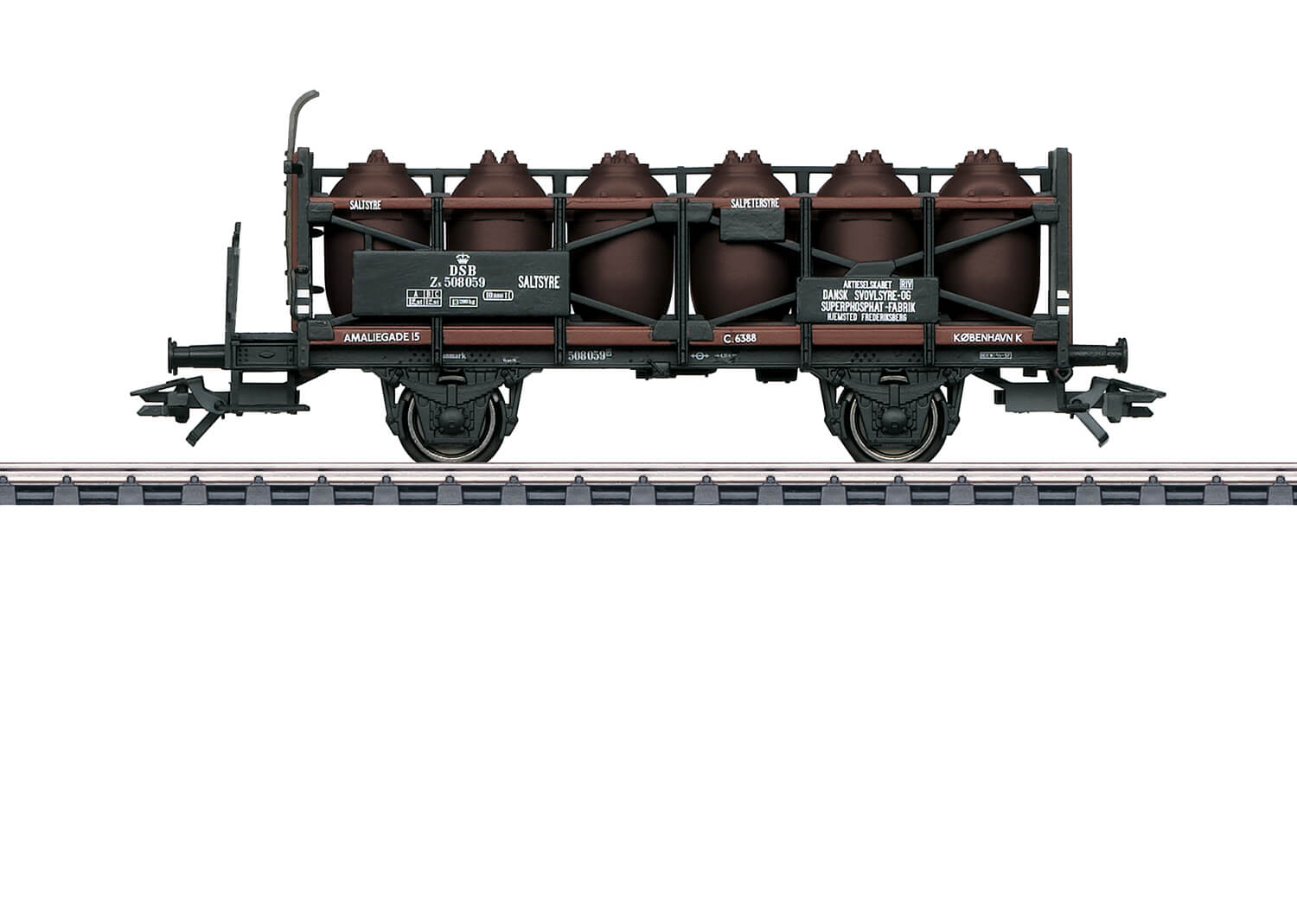 Märklin 46393 H0 Säuretopfwagen mit Bremserbühne der DSB