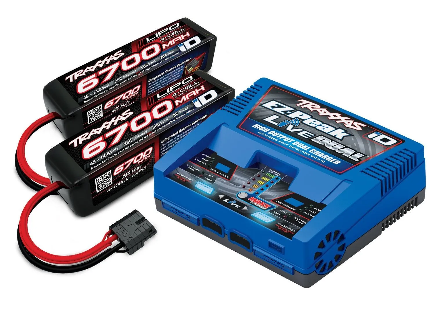 TRAXXAS® TRX2997G LIVE EZ-Dual Plus-Lader 2973G + 2x 4S Lipo 6700mAh 2890X
