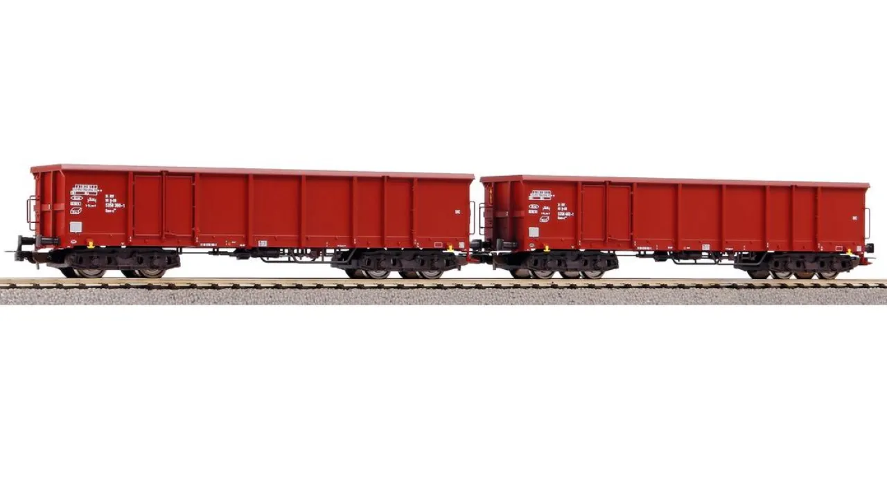 PIKO Spur H0 58383 2er Set Offene Güterwagen Eaos-x 051 DB AG