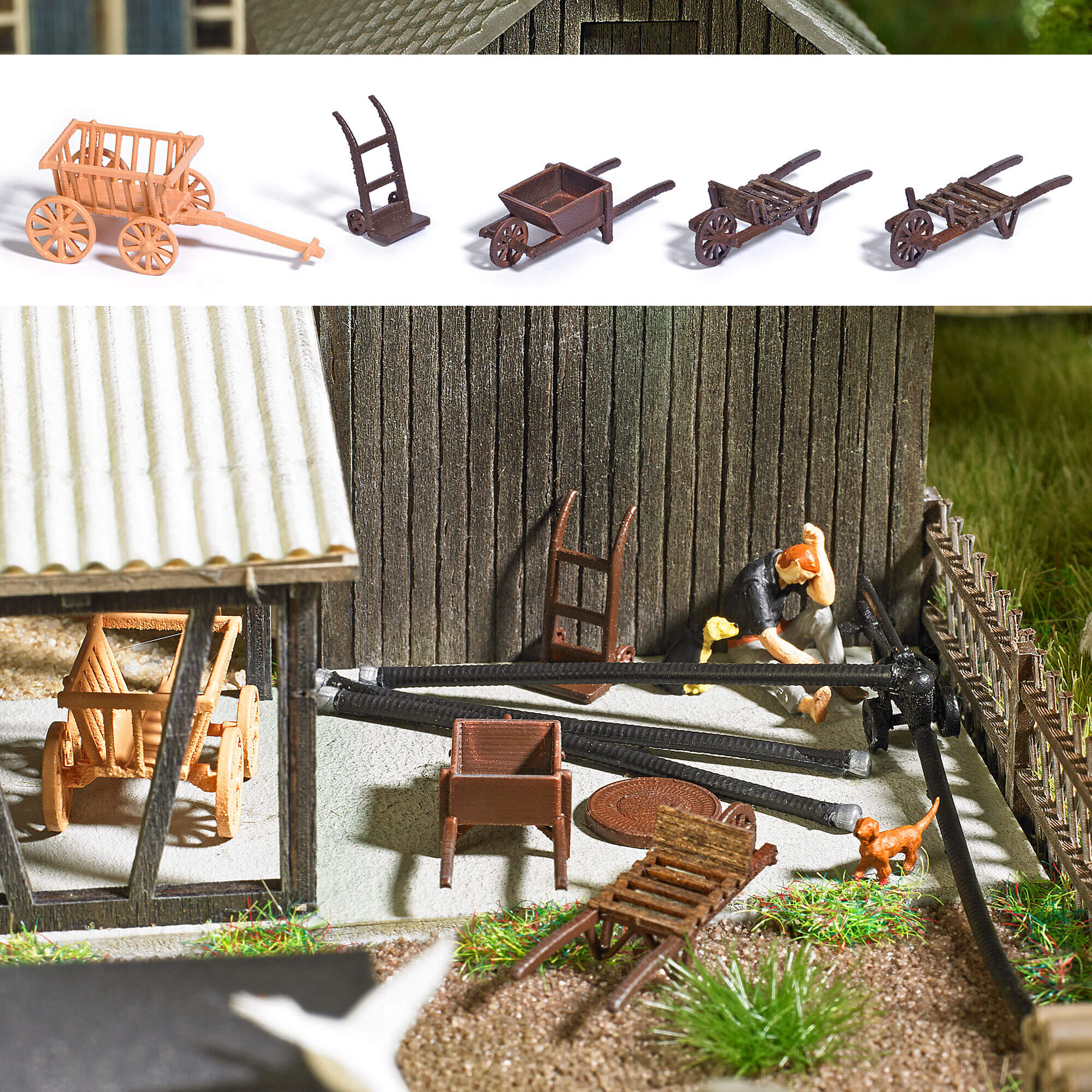 BUSCH 1630 H0 Karren Set