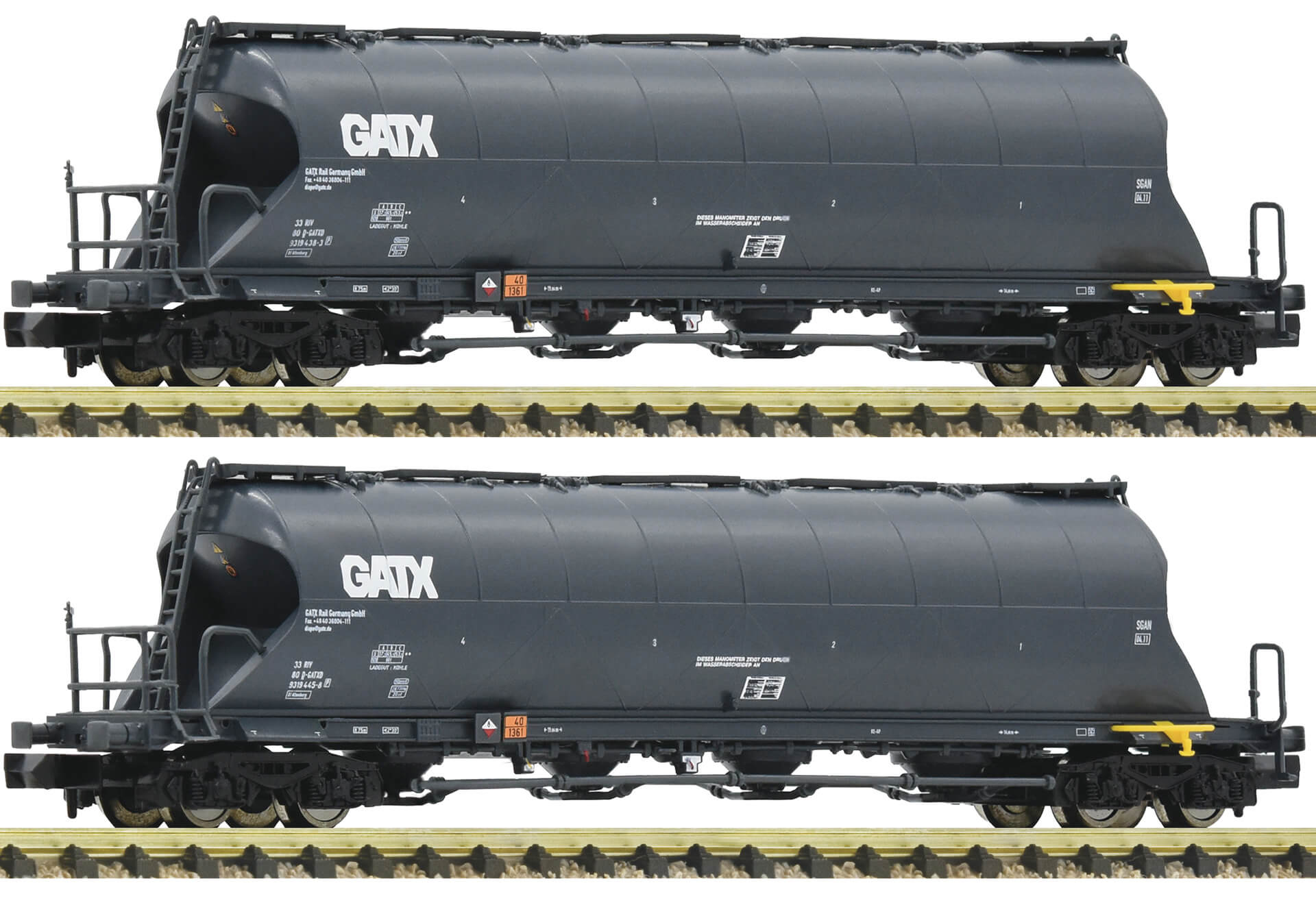 FLEISCHMANN 849005 Spur N zweiteiliges Staubsilowagen Set der GATX