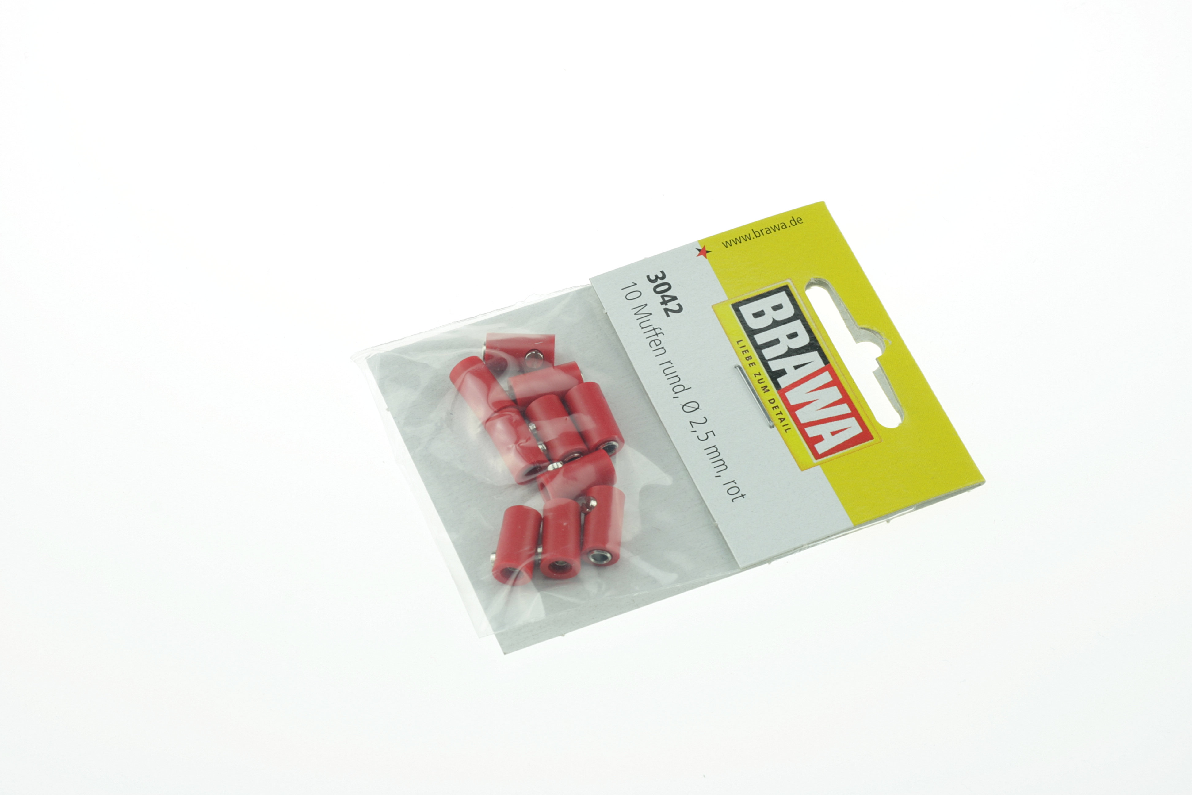 BRAWA 3042 Muffen rund, 2,5 mm rot