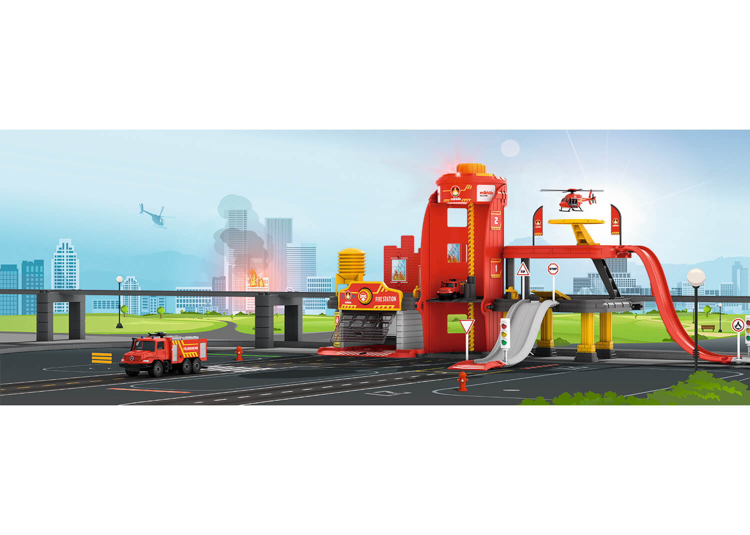 Märklin 72219 my world Feuerwehr Station mit Licht- und Soundfunktion