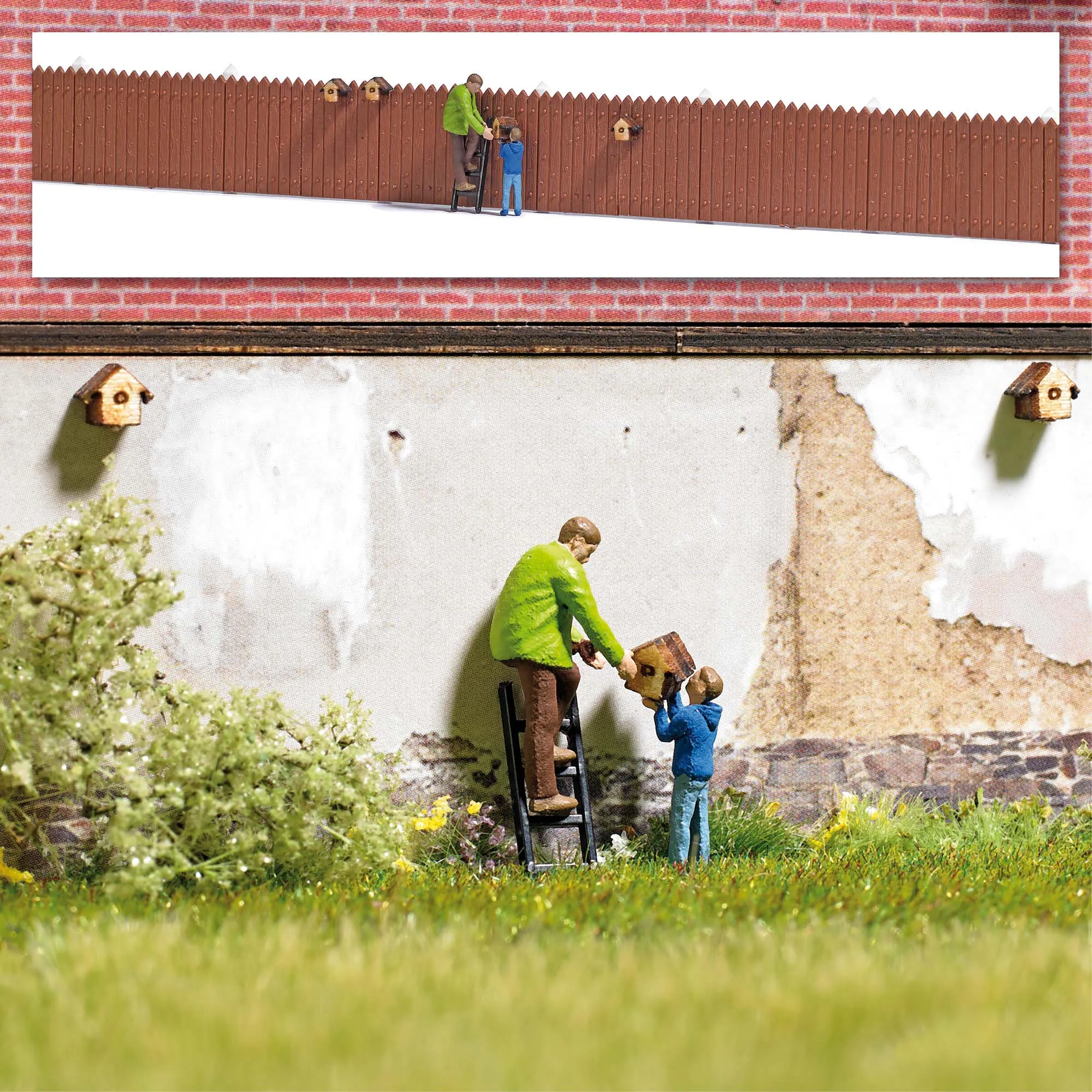 Busch H0 7976 Nistkasten aufhängen Action Set