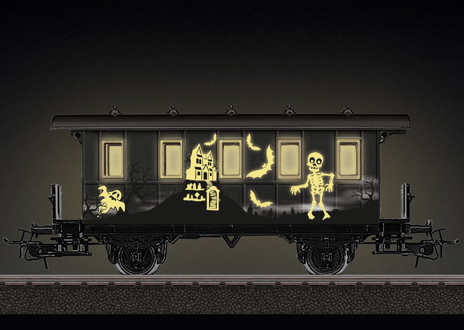 H0 Halloween Personenwagen - Glow in the Dark Märklin Start up