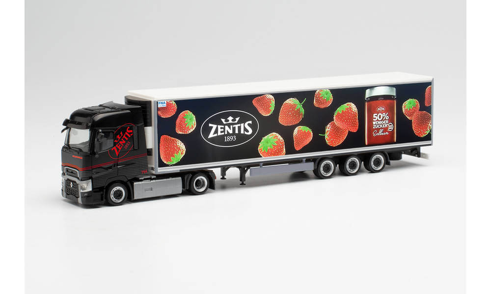 Herpa 313896 Renault T Lowliner-Kühlkoffer-Sattelzug Zentis Aachen
