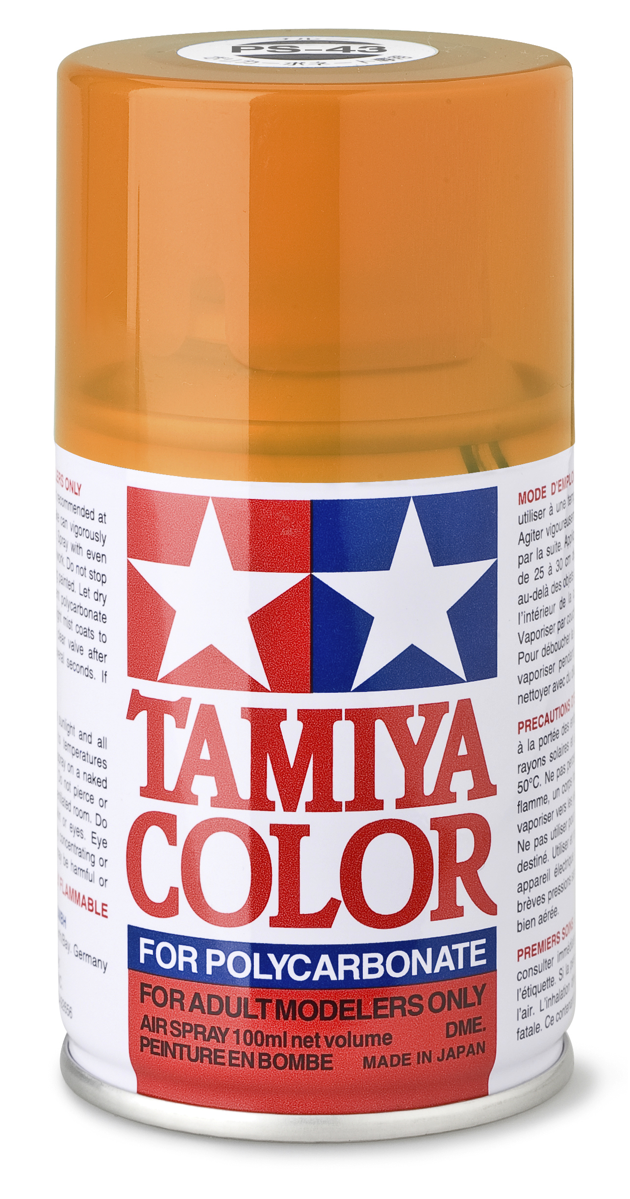 TAMIYA 300086043 PS 43 TRANSLUCENT ORANGE Polycarbonat 100ml