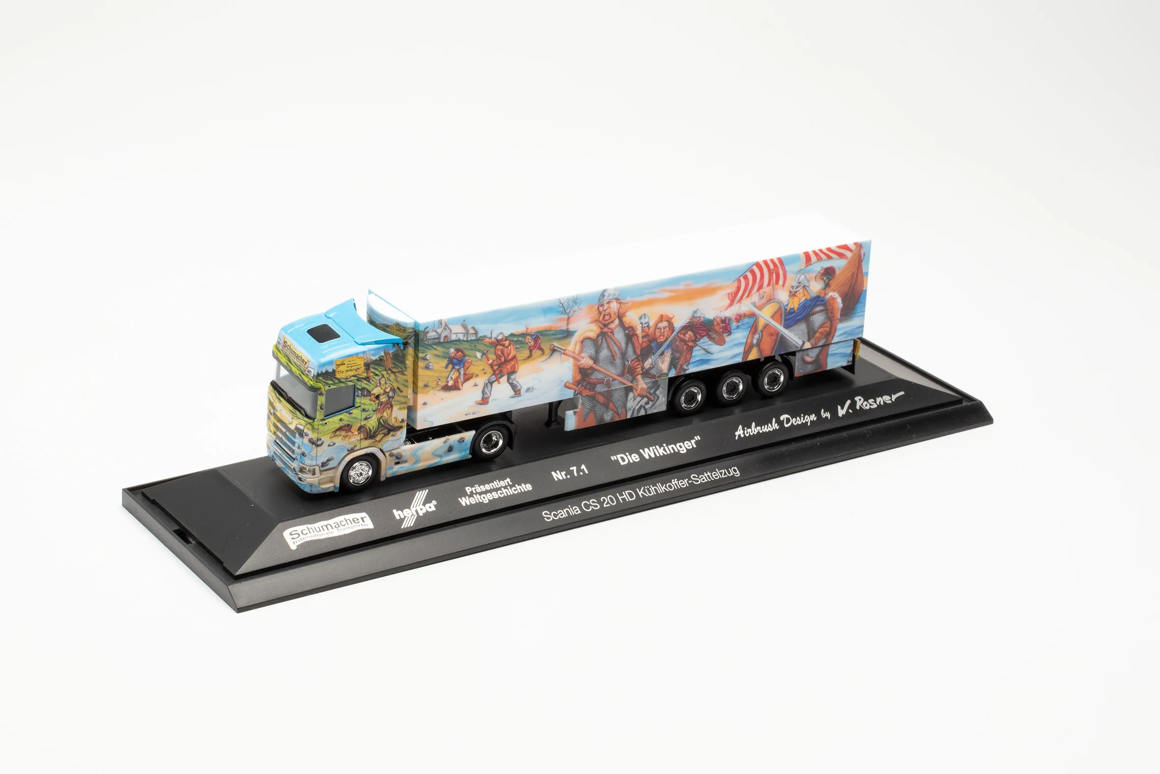 Herpa 122160 Scania CS 20 HD Kühlkoffer-Sattelzug Herpa Weltgeschichte Nr. 7.1: Die Wikinger