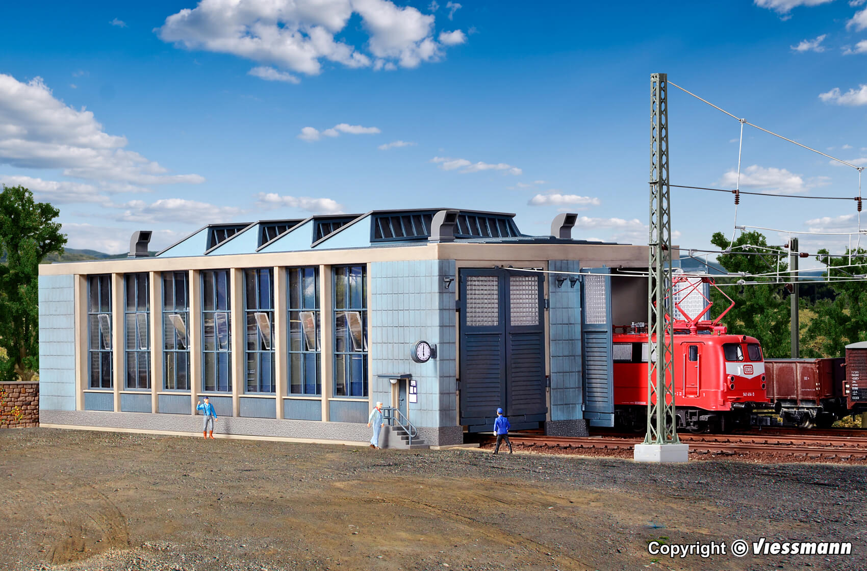 Vollmer 45765 E-Lokschuppen mit Türschließvorrichtung zweiständig