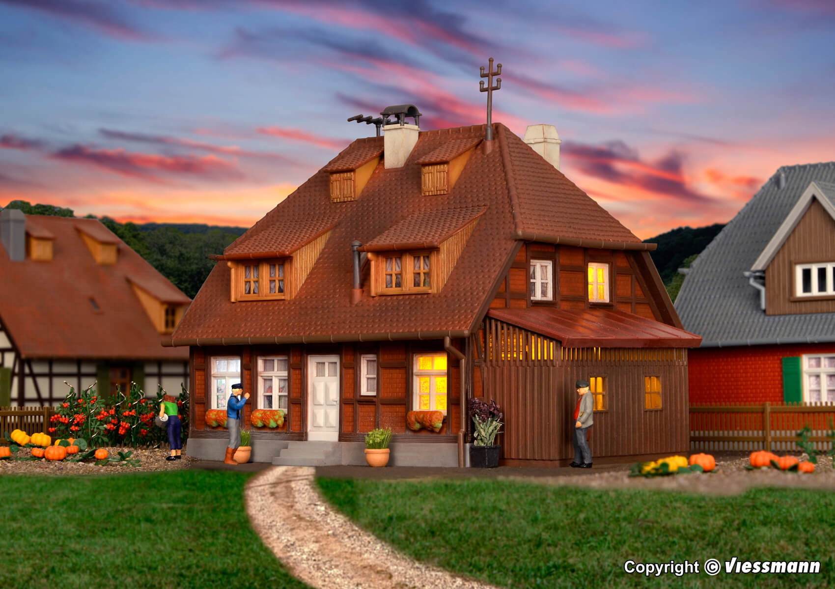 kibri 38209 Haus Mühlenweg Spreewald inkl. Hausbeleuchtungs-Startset