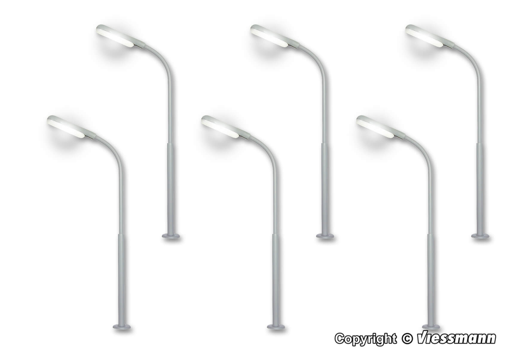 Viessmann 60906 Peitschenleuchte LED weiß 6 Stück