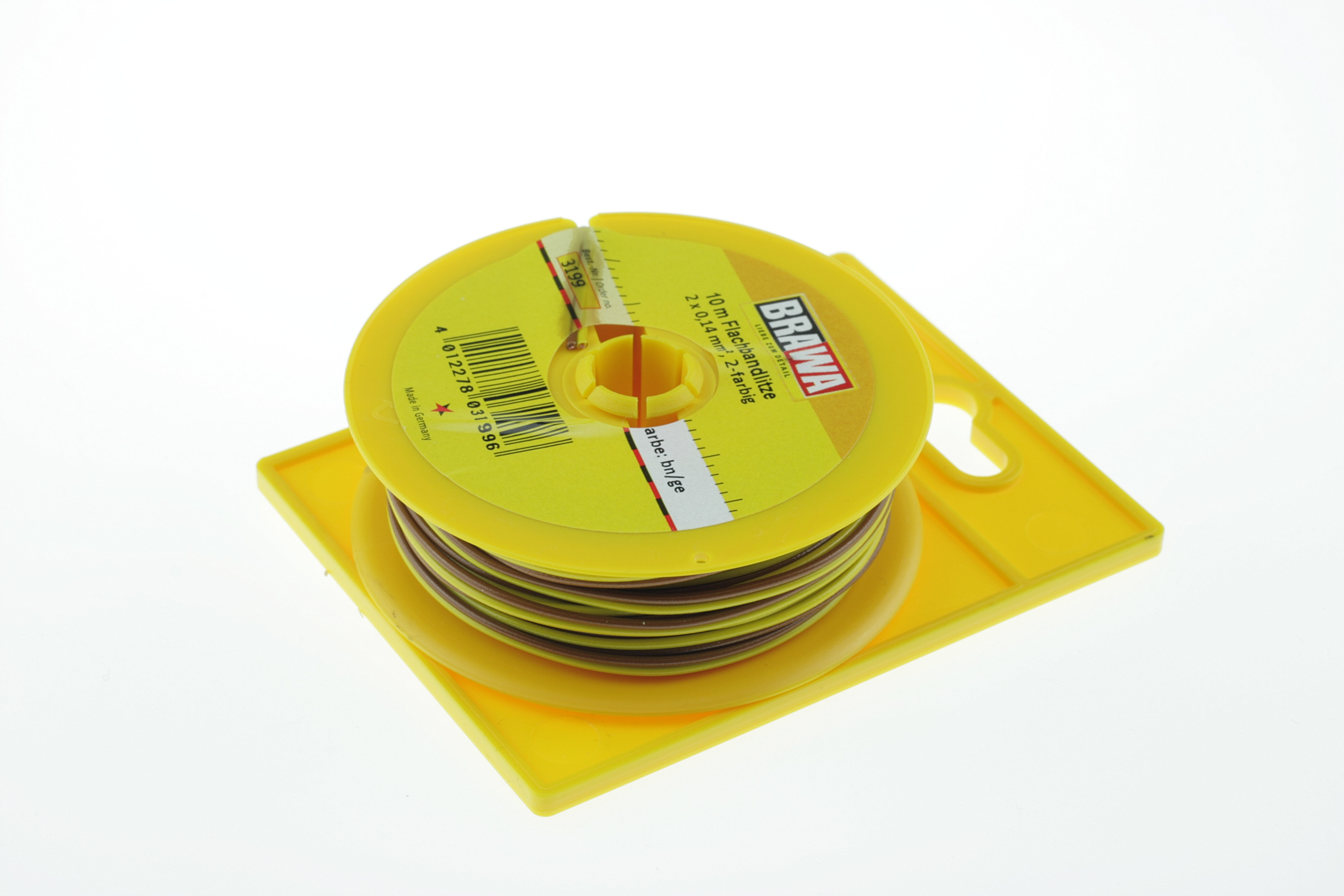BRAWA 3199 braun/gelb Litze 0,14 mm², 10-m-Spule