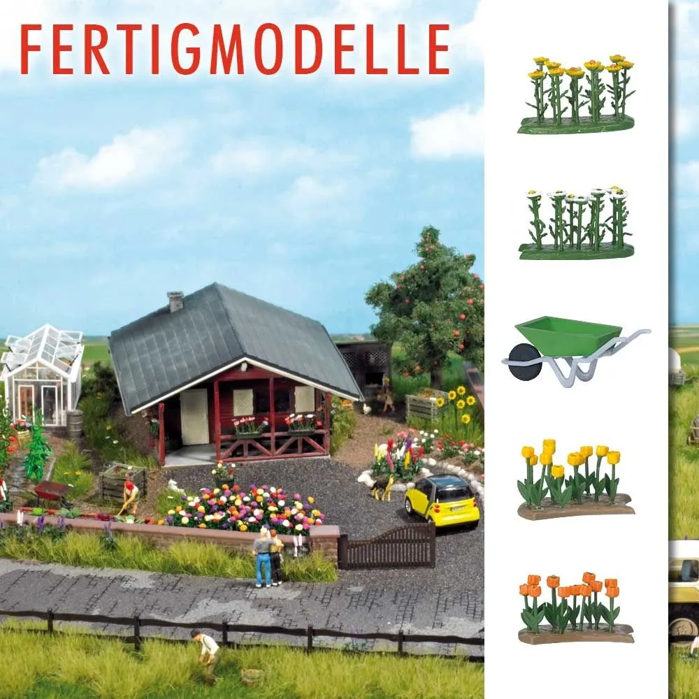 Busch 1231 Tulpen Margeriten fertig montiert