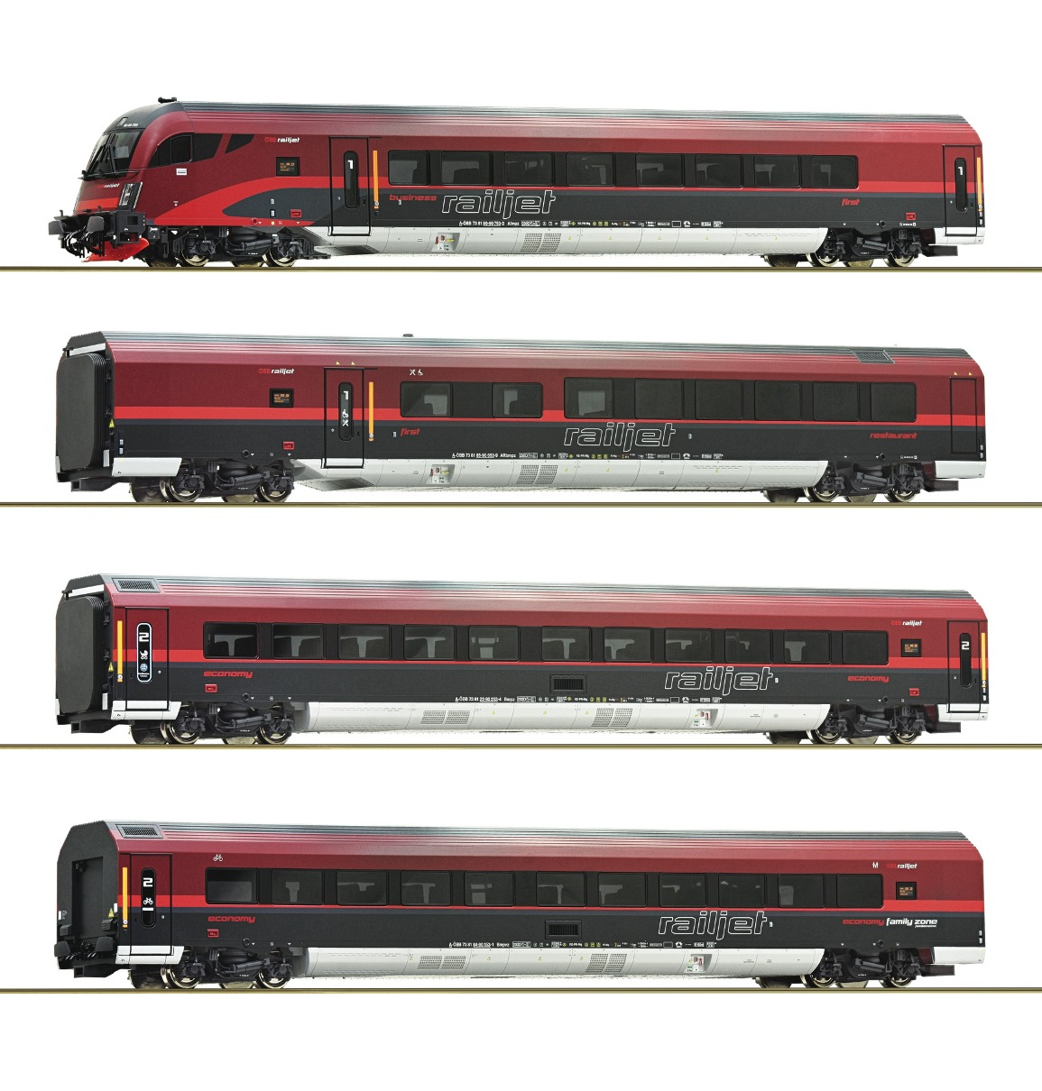 Roco 74039 4-tlg. Set Railjet ÖBB