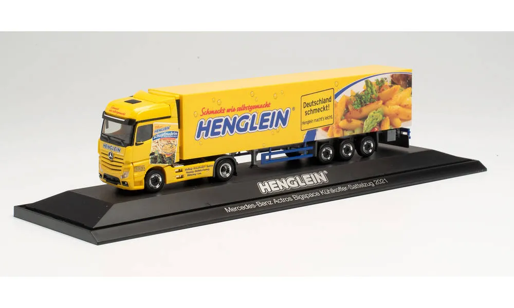 Herpa 122177 Mercedes-Benz Actros Bigspace 18 Kühlkoffer-Sattelzug Henglein Feinkost