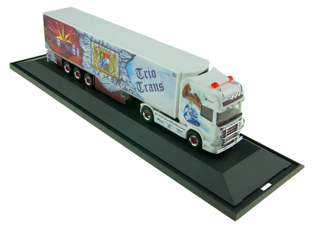 Herpa 121965 Scania R 2009 Topline Kühlkoffersattelzug Trio Trans Power Eagle