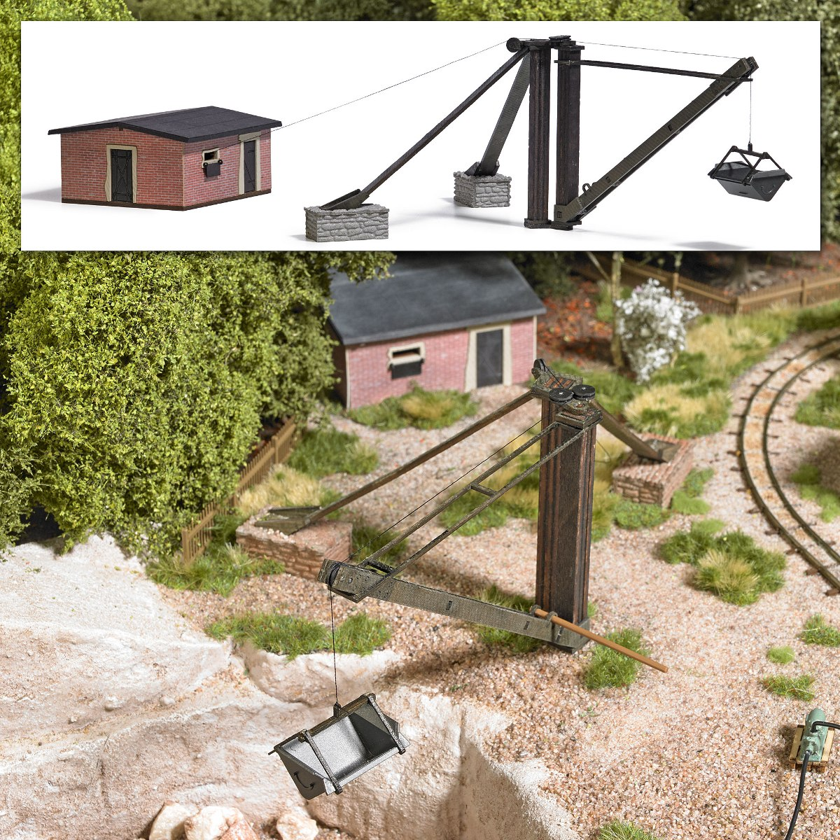 Busch 1975 Schwenkkran mit Windenhaus