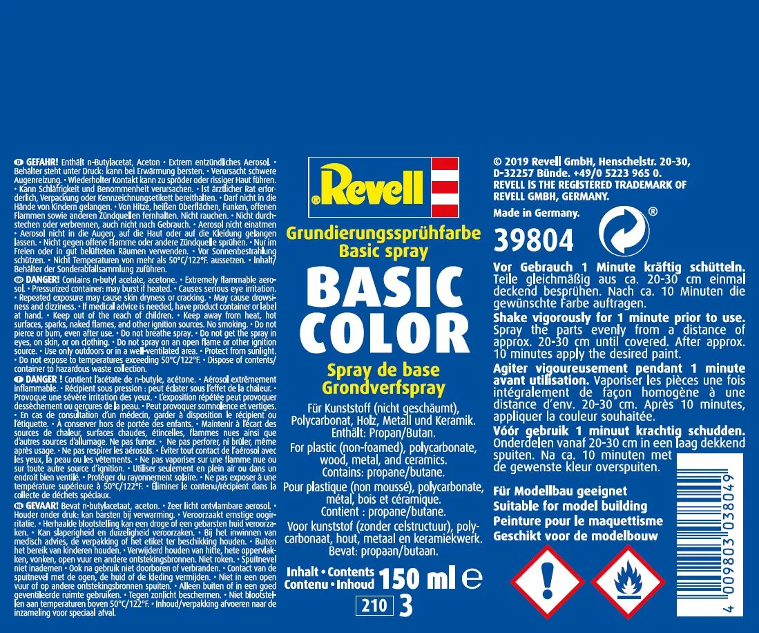 Revell 39804 Basic Color Grundierungsspray 150ml 