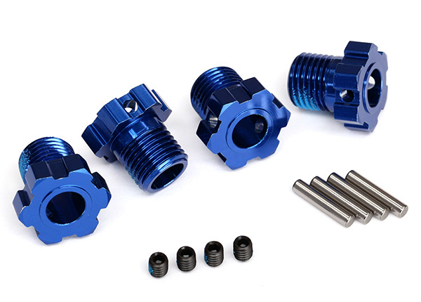TRAXXAS® 8654 Radmitnehmer verzahnt 17mm blau-eloxiert 4 Stück Aluminium