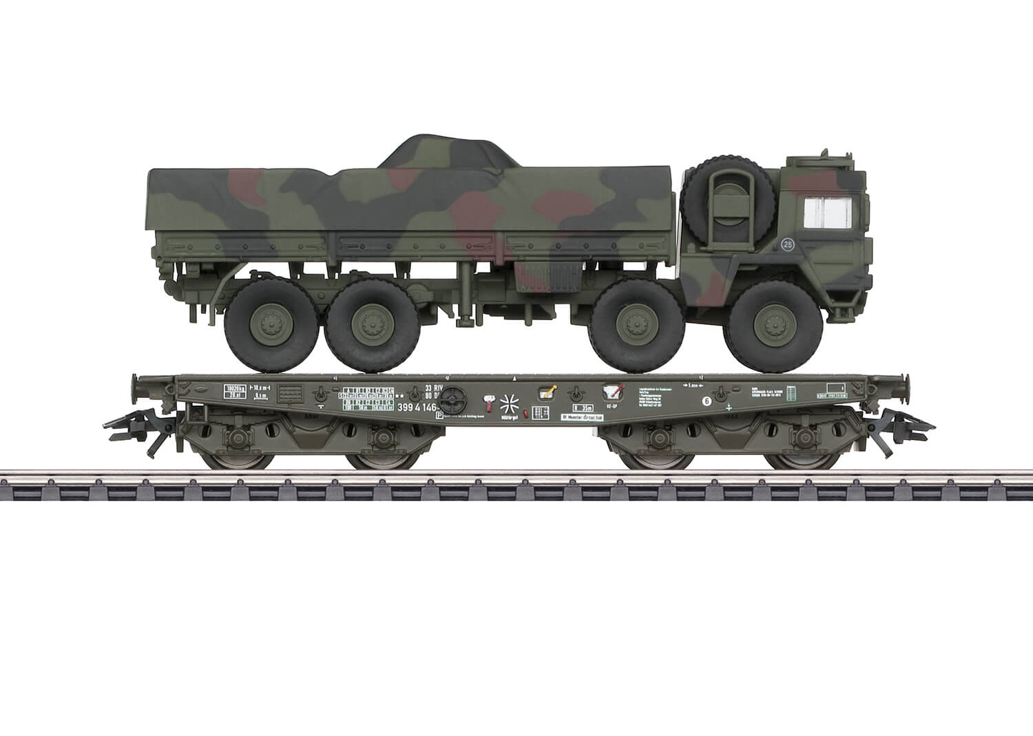 Märklin 48797 Schwerlast-Flachwagen Rlmmps mit MAN LKW 10t GL