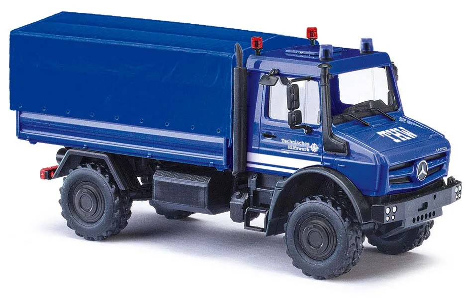 Busch 51024 Mercedes Benz Unimog U 5023 THW mit Plane