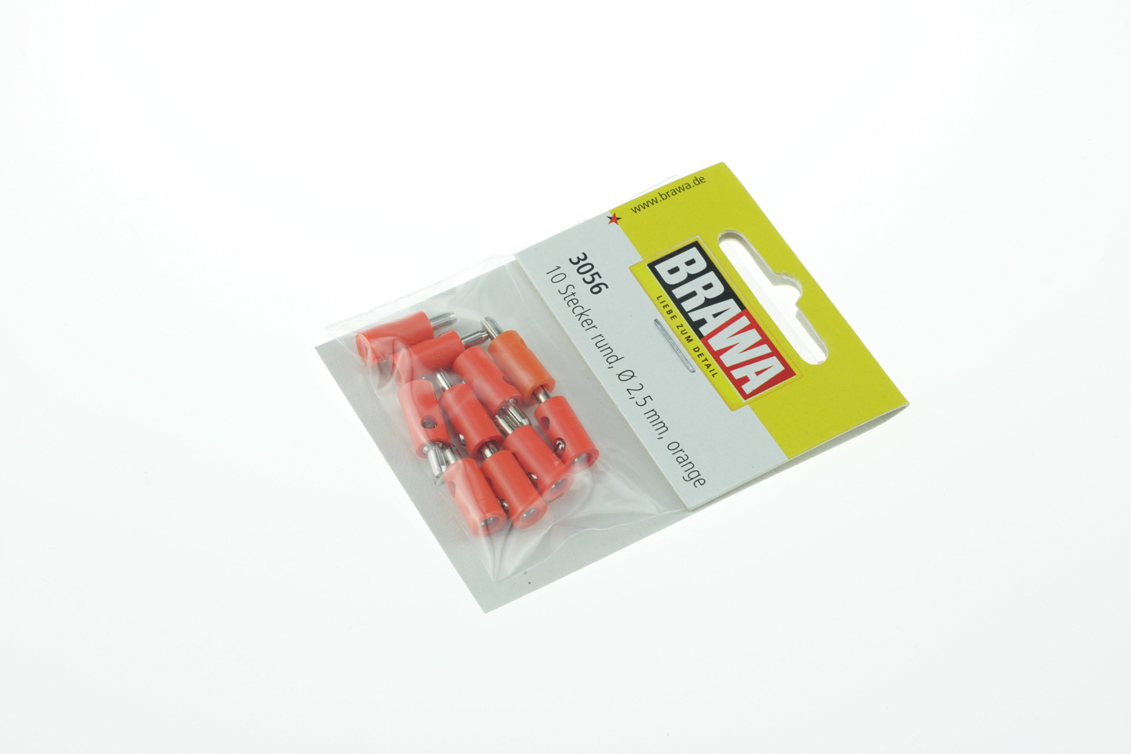 BRAWA 3056 Querlochstecker rund, 2,5 mm orange