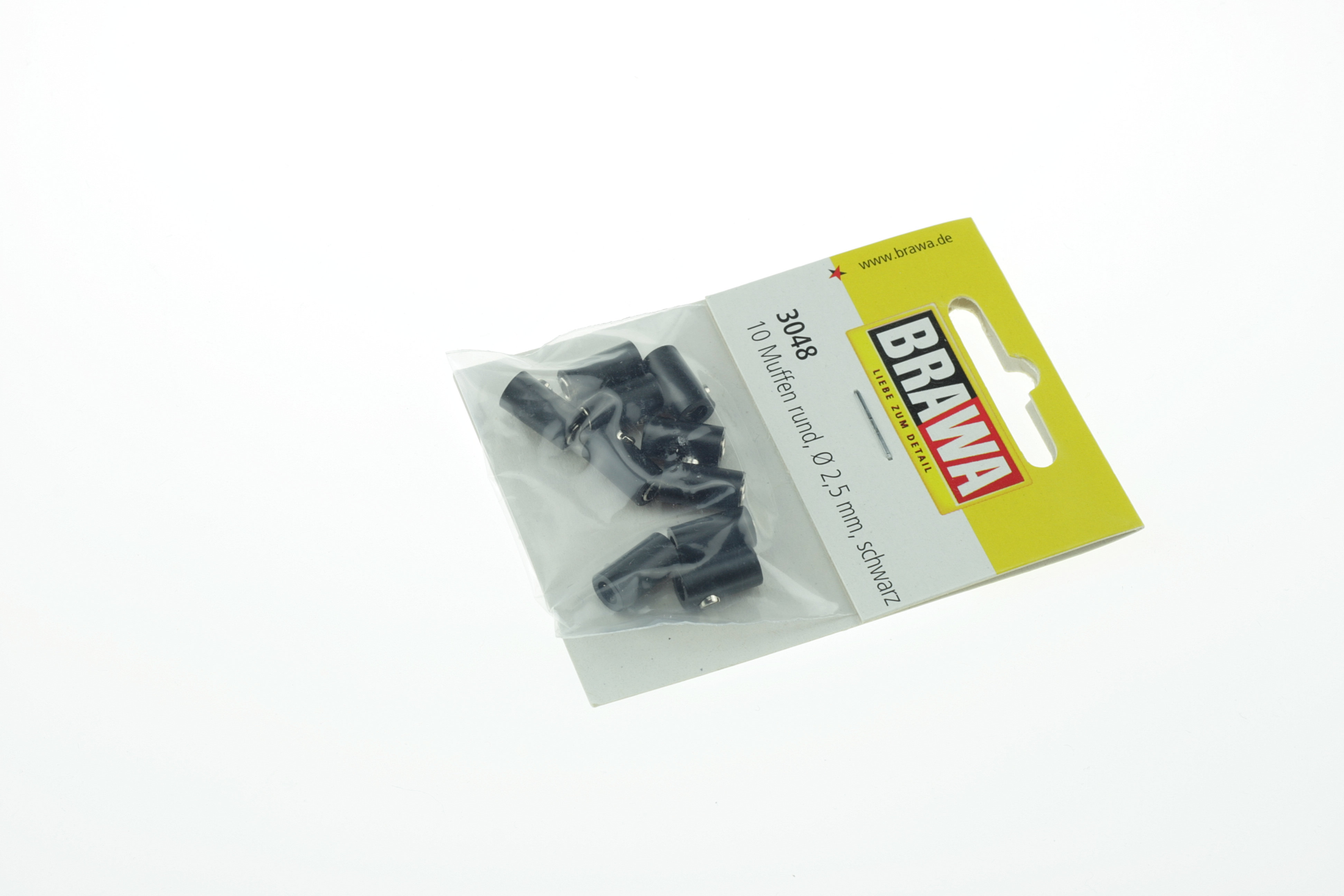 BRAWA 3048 Muffen rund, 2,5 mm schwarz