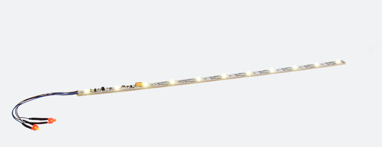 ESU 50708 Digital-Innenbeleuchtungs-Set mit integriertem Digitaldecoder+ Schlusslicht, 255mm, teilbar, PowerPack Option, 11LED, warm white, Spurweite: N, TT, H0