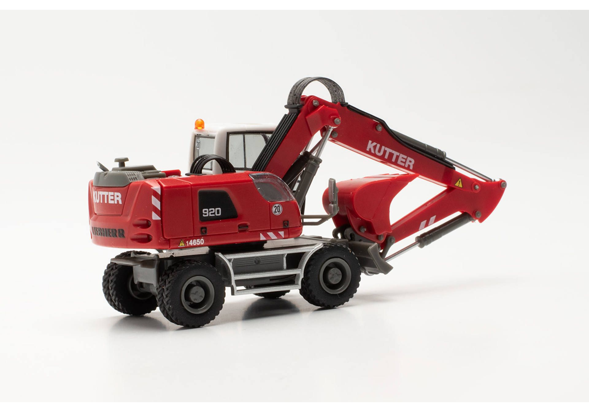 Herpa 314954 Liebherr Mobilbagger 920 Litronic Kutter Bayern Memmingen