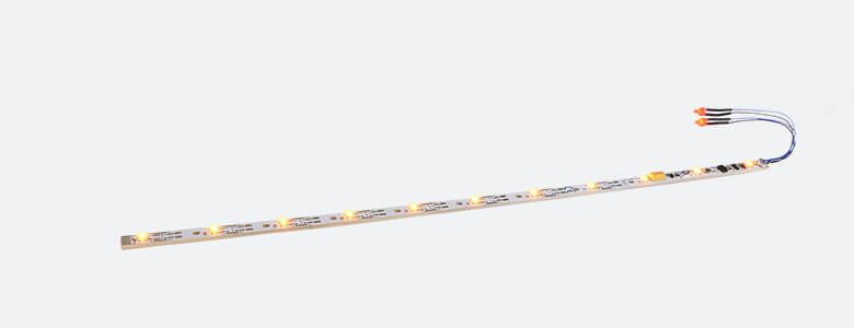 ESU 50709 Digital-Innenbeleuchtungs-Set mit integriertem Digitaldecoder+ Schlusslicht, 255mm, teilbar, PowerPack Option, 11LED, gelb, Spurweite: N, TT, H0