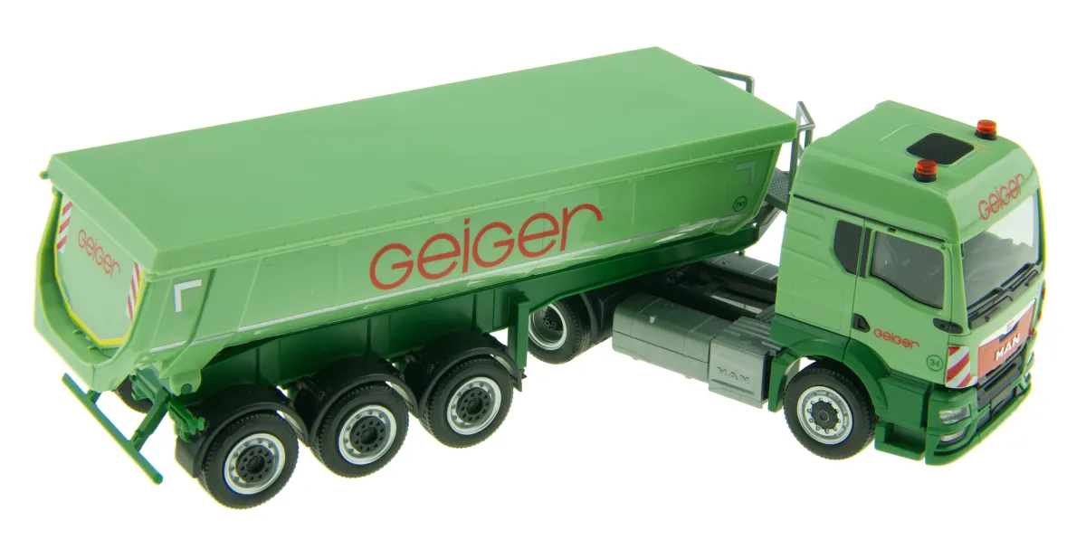Herpa 948197 MAN TGS TM mit Thermomulden-Auflieger Geiger