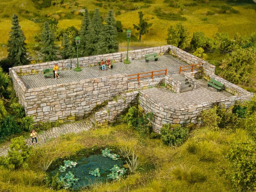 NOCH 56640 3D-Kartonplatte “Bruchsteinmauer" bunt