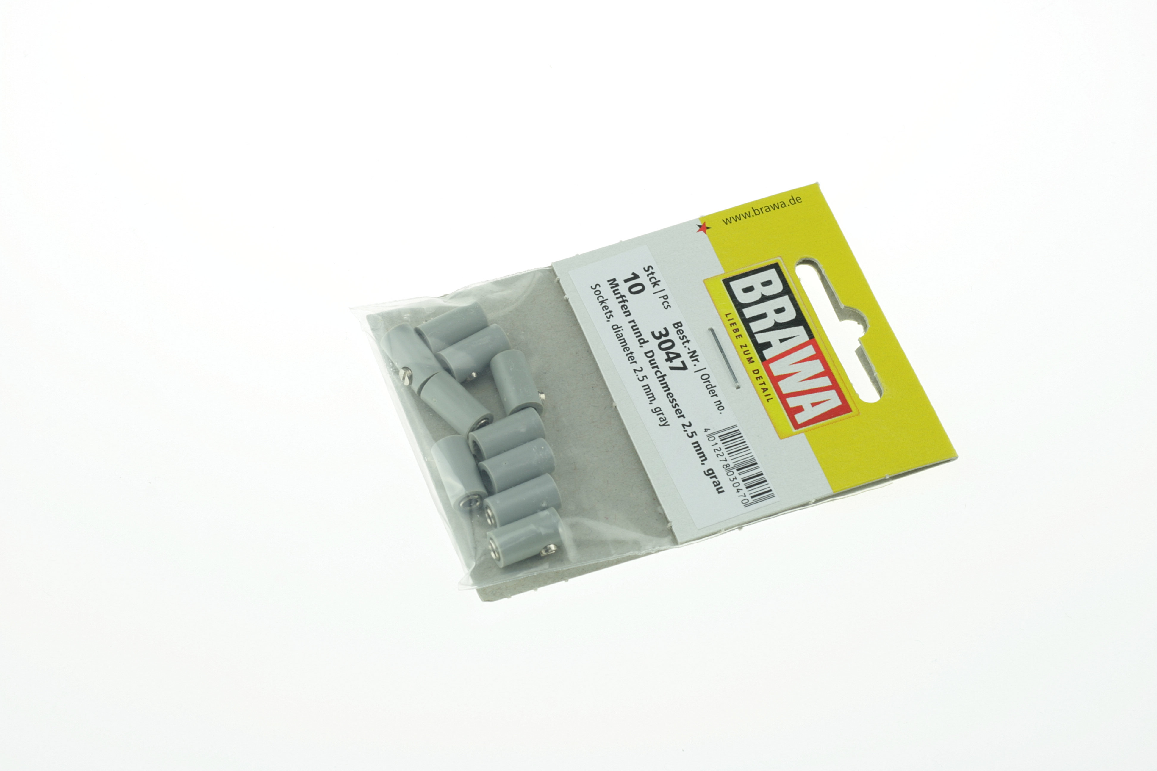 BRAWA 3047 Muffen rund, 2,5 mm grau