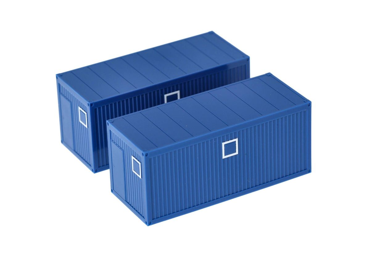 Herpa 053600-003 Baucontainer enzianblau 2 Stück