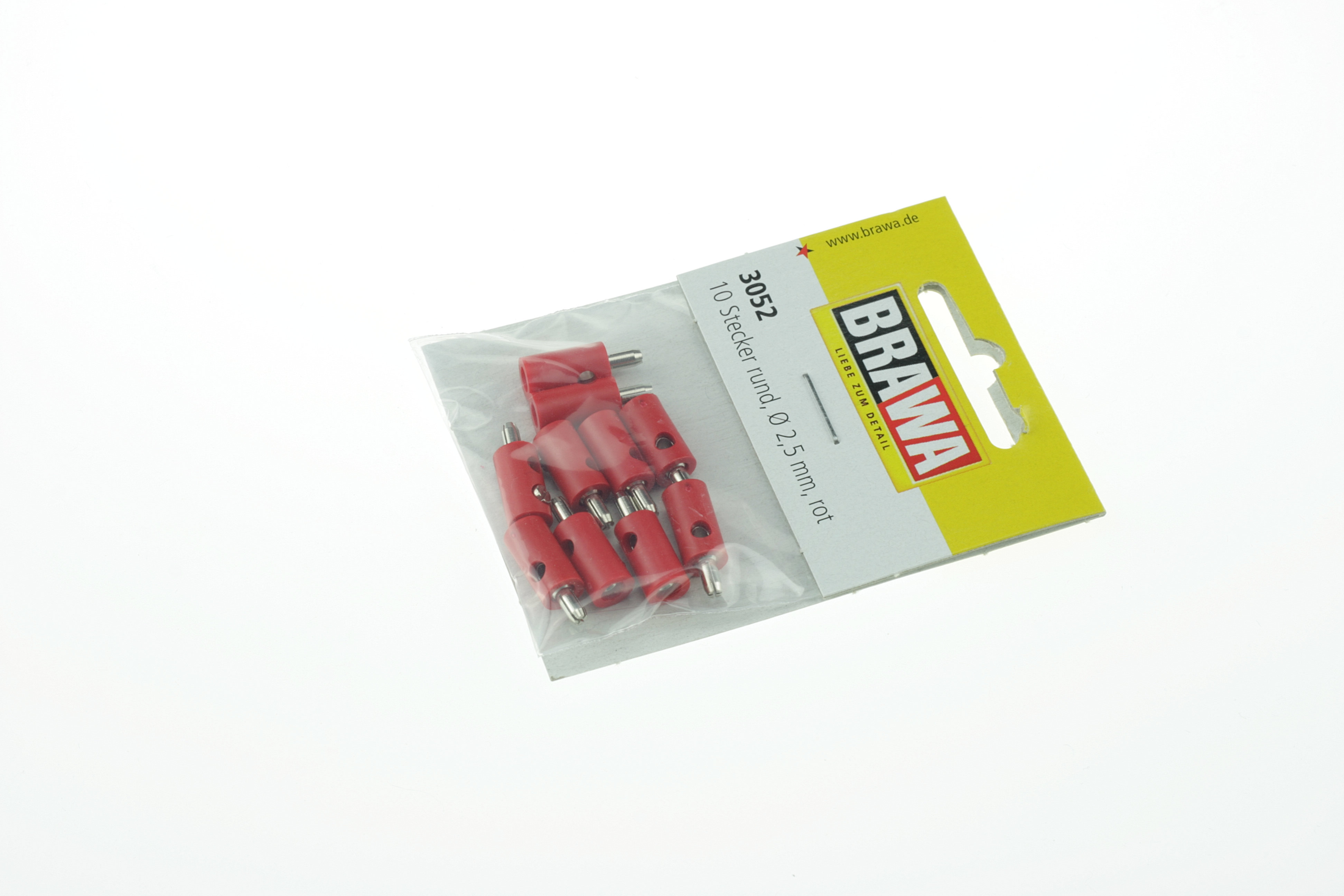 BRAWA 3052 Querlochstecker rund, 2,5 mm rot