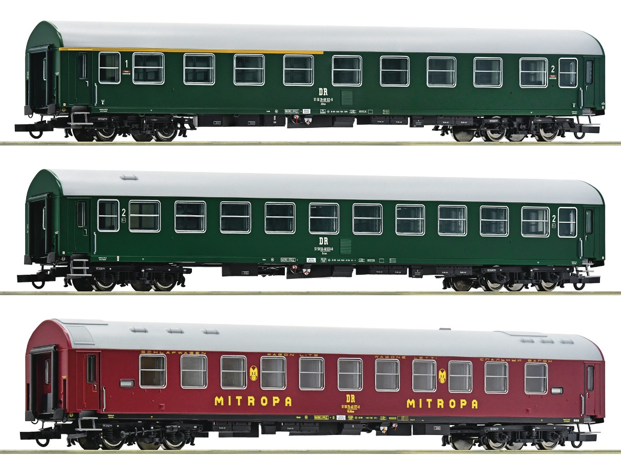 Roco 6200029 3-tlg. Set 2 Reisezugwagen DR