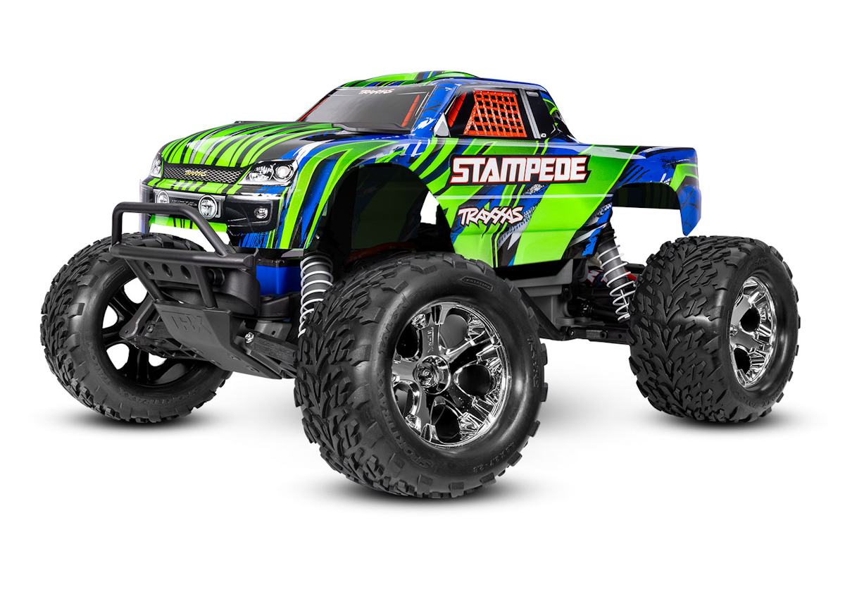 TRAXXAS® 36254-8-GRN Stampede® XL-5 2WD grün RTR Akku Ladegerät 1/10 2WD Monster Truck 